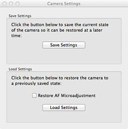 FoCal Mac Camera Settings Utility