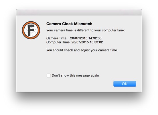 FoCal 2 for Mac - Camera Clock Mismatch