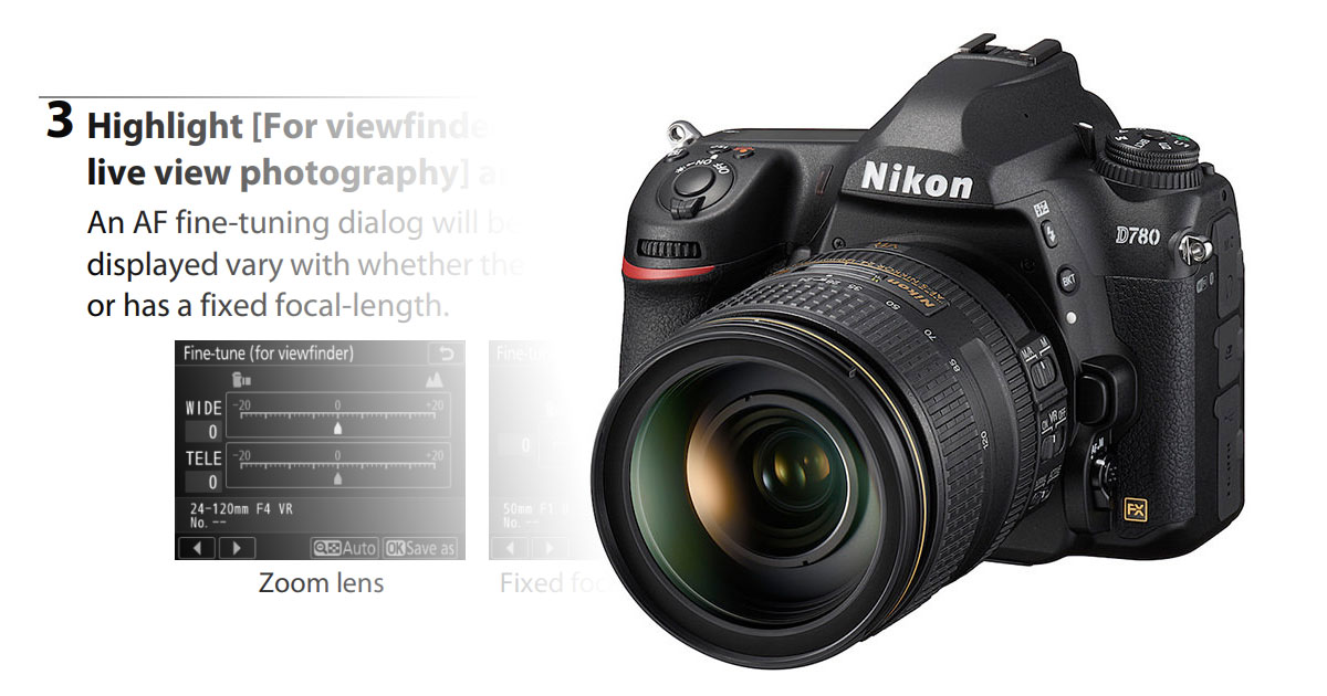 Nikon D780 Wide/Tele AF Fine Tune