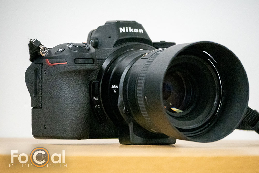 Nikon Z7 with F-mount 50/1.4 lens on FTZ mount adapter