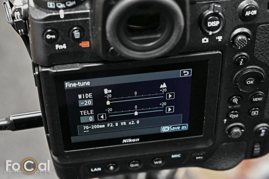 The Nikon Z9 AF Fine-Tune screen