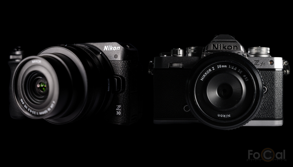 A view of the Nikon Z fc and Z 30 cameras.