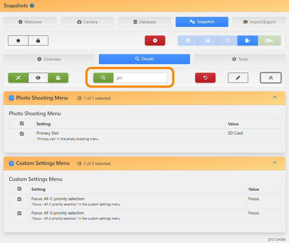 Screenshot showing new text filter tool in Reikan FoCal